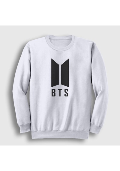 Presmono Unisex Doors Bts Sweatshirt Beyaz