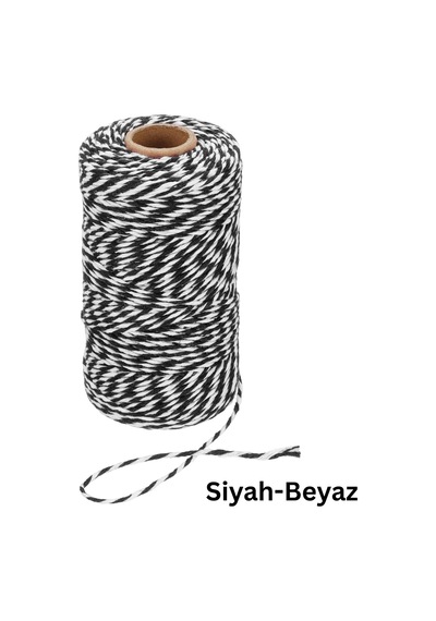 Hediye Paketleme İpi, 200 Gr Siyah-beyaz Ambalaj, Marteniçka Ipi,