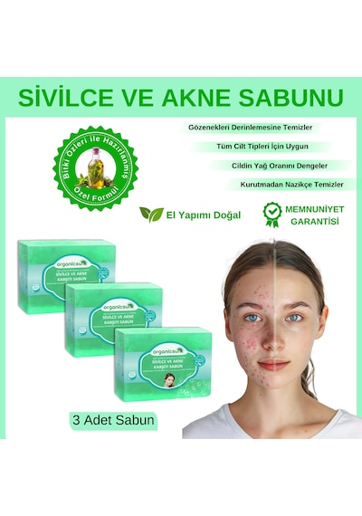 Organicsun Akne ve Sivilce Karşıtı Sabun 3 x 140 G