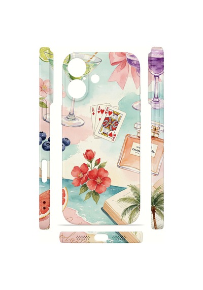Apple iPhone Uyumlu 17 Vorian İnce Kamera Korumalı Mika Kılıf Mediterranean Holiday Collage Mediterranean Holiday Collage Mika