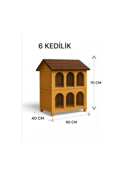 Kedi Evi Kedi Yuvası Kedi Barınağı 6 Kedilik Suya Ve Kara Dayanıklı Dış Mekan Kedi Yuvası