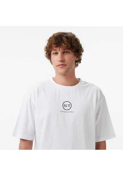 Unıted4 Regular Fit Erkek Beyaz T-shirt Oba