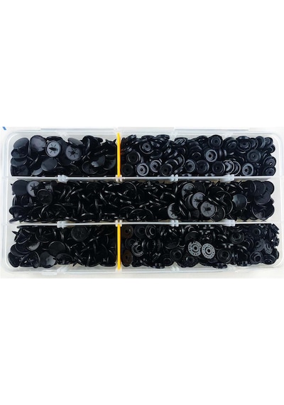Plastik 12.5 MM Siyah Çıt Çıt Düğme 200 Set