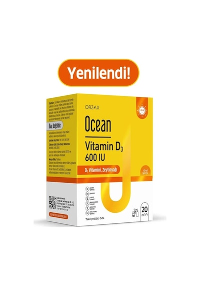 Ocean Vitamin D3 600 Iu Oral Sprey 20 Ml 850077028526