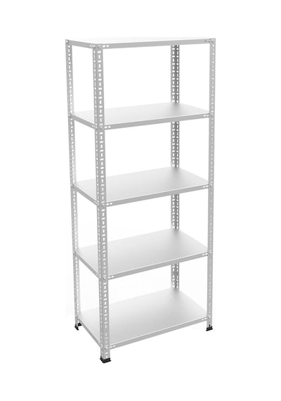 Raf Burada  5 Katlı Galvaniz Çelik Raf - Depo, Arşiv, Kiler, Dosya, Market Rafı-31x60 cm-100 cm-0.70 mm