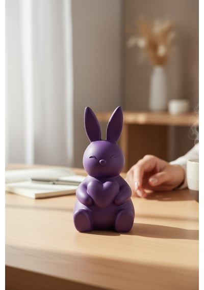 Kalp Tavşan Figürlü Dekoratif Biblo 85405417