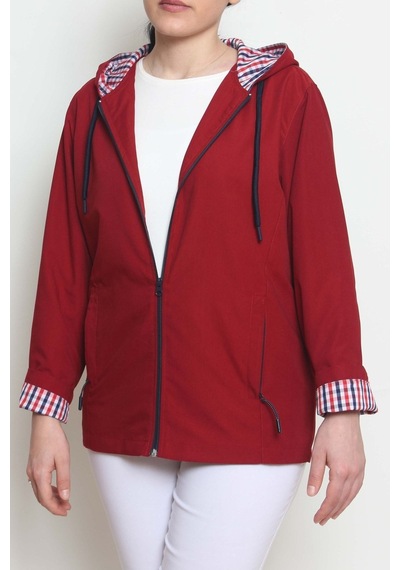 CottonCool Kadın Kapüşonlu Yağmurluk & Rüzgarlık Bordo
