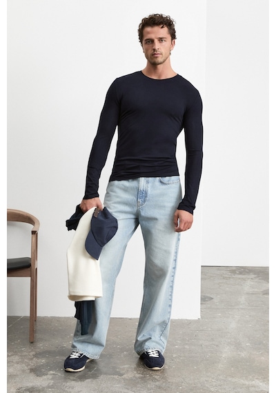Grımelange Grimelange Ryder Erkek Loose Fit Buz Mavi Jeans
