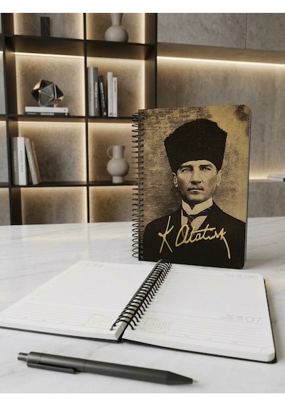 2027 Atatürk Ajandası 17x24 Spiralli Günlük Ajanda 409-akk Model 2 Siyah