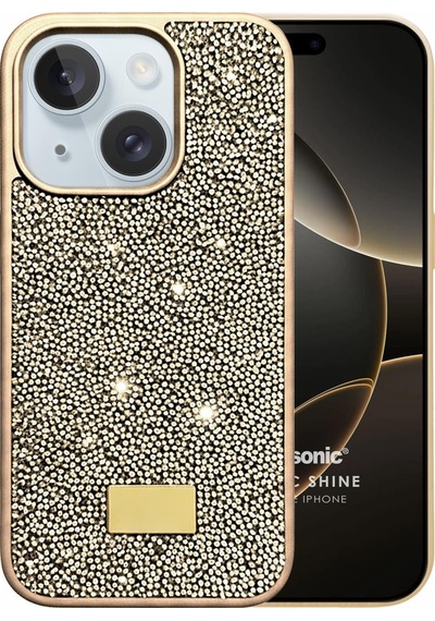 Microsonic Apple iPhone Uyumlu 15 Kılıf Cosmic Shine Gold -