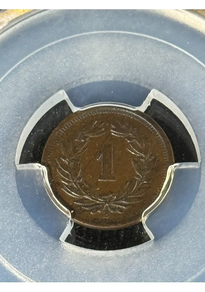 1912 B İsviçre 1 Rap Pcgs Au58 Gold Shield Sertifikalı Top Pop