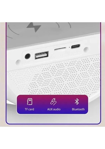 Tepe Işıklı Led Kablosuz Masaüstü Hoparlörü Şarj Standı G Şekil Müzik Makinesi Wireless