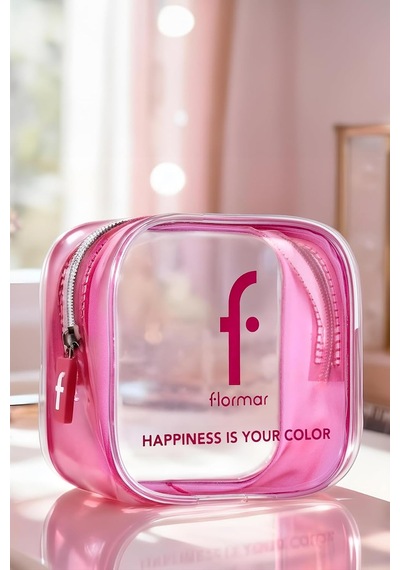 Lexroo Pembe Transparan Makyaj Çantası
