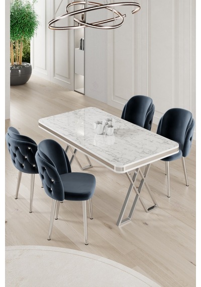Canisa Rigel Serisi 80x130 Lak Panel Beyaz Mermer Desen Masa Takımı Krom Ayaklı 4 Antrasit Sandalye Masa Beyaz Mermer Desen Sandalye Antrasit Canisa Rigel Serisi 80x130 Lak Panel Beyaz Mermer Desen Masa Takımı Krom Ayaklı 4 Antrasit Sandalye Masa Beyaz Mermer Desen Sandalye Antrasit