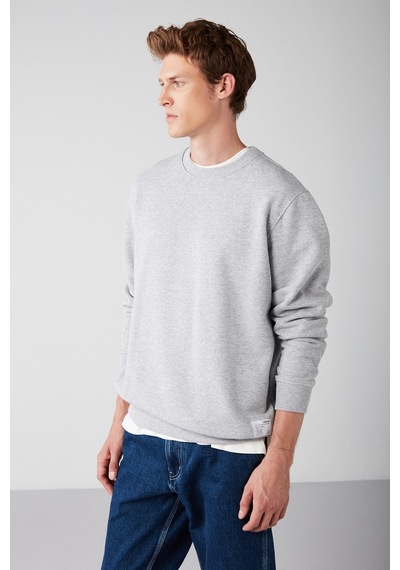 Grimelange Travıs Erkek Organik Kumaşlı Yumuşacık Regular Fit Yuvarlak Yakalı Grimelanj Sweatshirt Grimelanj
