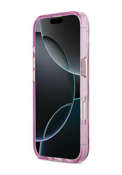 Apple Uyumlu iPhone 17 Kılıf Guess Lisanslı M-safeli Simli Çiçek Desenli Metal Kamera Çerçeveli Üçgen Logolu Mor Mor