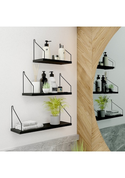 Roomiehome Catchme Mutfak Banyo Yaşam Alanı Duvar Rafı Kitaplık 3'lü Set - 445233612