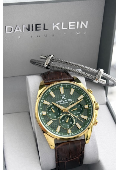 Daniel Klein Deri Kordon İç Kadran Fonksiyonları Aktif 3 Atm Suya Dayanıklı Erkek Kol Saati E14239-4 Sarı