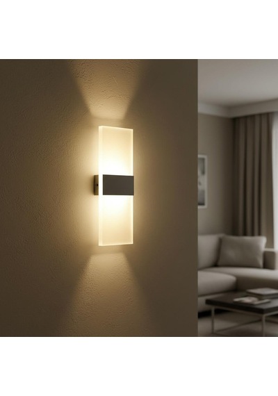 12 Watt 3000 Kelvin Modern Tasarım Salon, Yatakbaşı Aplik, Led Duvar Aplik Elektrikle Çalışır Beyaz