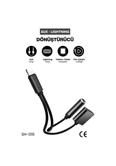 2in1 Lightning Aux Dönüştürücü Şarj + Müzik Tüm Apple Uyumlu iOs Modelleriyle