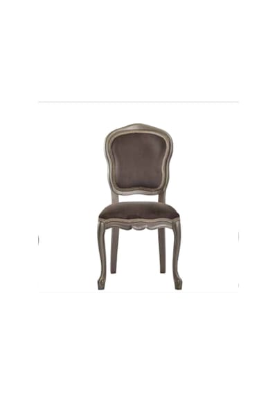 Bengimobilya Sandalye Zus021 Nakış Model Gri Renk Baby Face Kumaş Kayın Çizgi