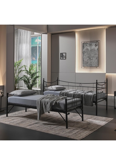 Bedliga Daily Yavrulu Daybed Tek-Çift Kişilik Metal Karyola