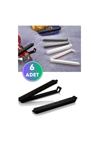 Poşet Klipsi 6 Adet Plastik 10 X 15 Çok Renkli Diğer