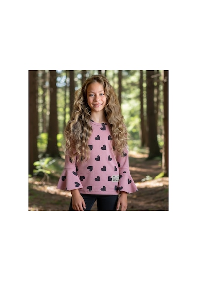 Fesshera Kids Kız Çocuk Sweatshirt Uzun Kollu Fitilli Kalp Desenli İspanyol Kol Kesimli Pamuklu Kışlık Sweatshirt Pembe Fesshera Kids Kız Çocuk Sweatshirt Uzun Kollu Fitilli Kalp Desenli İspanyol Kol Kesimli Pamuklu Kışlık Sweatshirt Pembe