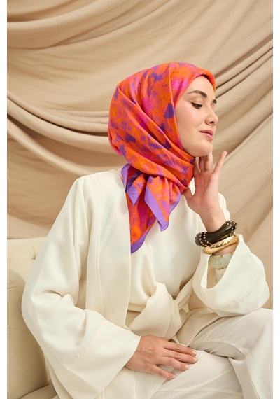 Silk Home Velora Eşarp 161001-34 Mor, Turuncu, Fuşya