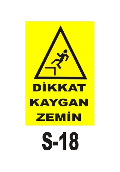 Iş Güvenliği Pvc Dekota Uyarı - Ikaz Levhası Dikkat Kaygan Zemin