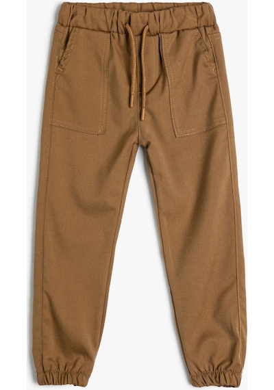 Koton Kargo Jogger Pantolon Cepli Beli Bağlamalı Deve Tüyü 4skb40007tw 4SKB40007TW100 Taba
