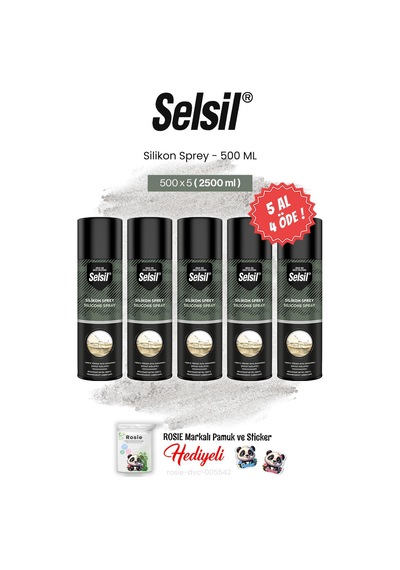 Selsil 5 Al 4 Öde Silikon Sprey, 500 Ml Ve Rosie Pamuk