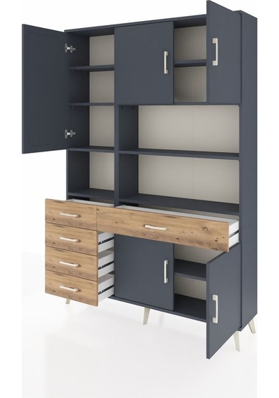 Arges Dolap 9 Raflı 5 Çekmeceli 5 Kapaklı 132x30x195 Antrasit-antrasit/çam Antrasıt/atlas Çam Arges Dolap 9 Raflı 5 Çekmeceli 5 Kapaklı 132x30x195 Antrasit-antrasit/çam Antrasıt/atlas Çam