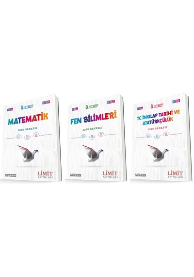 Limit 8. Sınıf Matematik + Fen + İnkılap Soru Seti 3 Kitap 2023