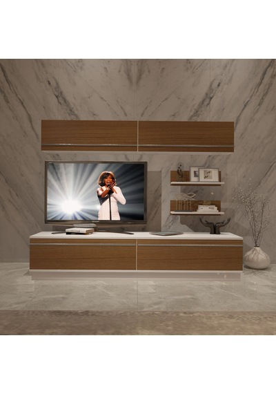 Decoraktiv Eko 5b Mdf Std Tv Ünitesi Tv Sehpası Beyaz - Ceviz