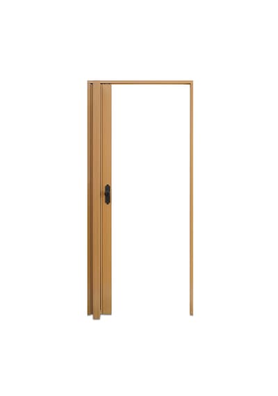 Faran Dekorasyon 145 x 215 Meşe Renk Camlı Pvc Akordiyon Katlanır Kapı - FRNAKMODEL-64