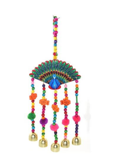 2 Adet Tavuskuşu Rüzgar Çanı Dekoratif Bahçe Ve Balkon Süsü, Ev Dekoru, Wind Chime, 37 Cm