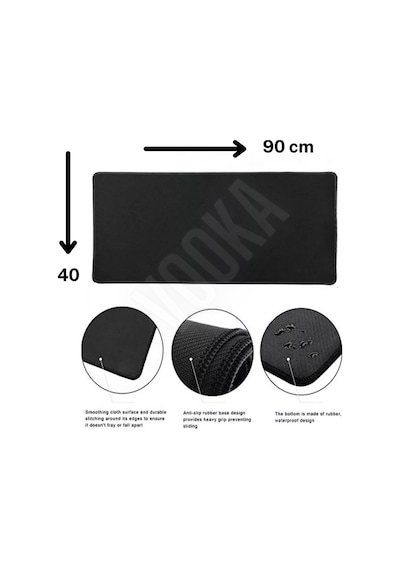 Togo Gaming Siyah Oyuncu Mousepad 90 40 Xxl Gamer Kaymaz Mousepad Oyuncu Waterprof Yerli Üretim
