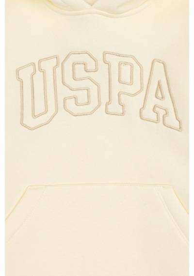 U.S. Polo Assn. Kız Çocuk Krem Kapüşonlu Şardonlu Basic Sweatshirt 50314311-VR256