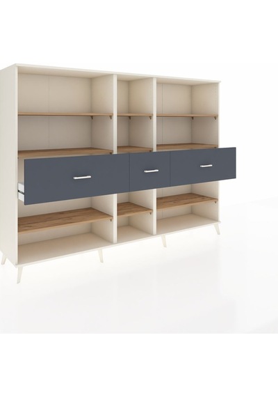 Hyperion Dolap 9 Raflı 3 Çekmeceli 220x44x163 Aytaşı-çam/antrasit Atlas Çam/antrasıt - Aytası Hyperion Dolap 9 Raflı 3 Çekmeceli 220x44x163 Aytaşı-çam/antrasit Atlas Çam/antrasıt - Aytası