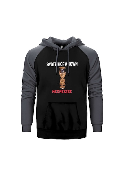 System Of A Down Mezmerize Gri Renk Reglan Kol Kapşonlu Sweatshirt Gri