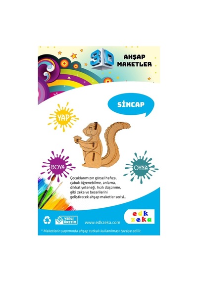 Ahşap Maket Sincap Boya Ve Fırça