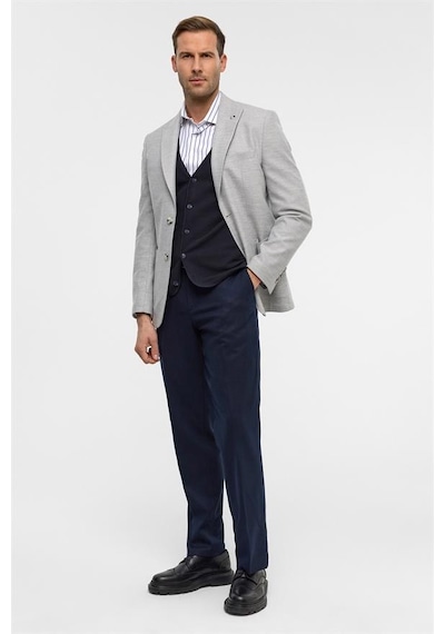 Süvari Gri Slim Desenli Mono Yaka 6 Drop Ceket Gri Süvari Gri Slim Desenli Mono Yaka 6 Drop Ceket Gri