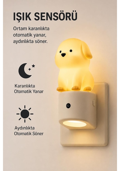 Tr Akıllı Gece Lambası Rgb Renk Değişimli Işık Sensörlü Prize Takılan Led Gece Lambası Çocuk Odası Koridor Genel