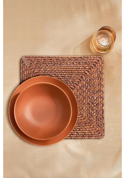 Koza Home Cesta El Yapımı Örgü Kiremit Kare Supla 32x32 4030 Kiremit