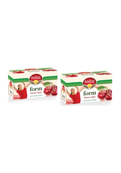 Doğuş Form Kiraz Saplı Karışık Bitki Süzen Poşet Çay 2'li 20 x 2 G
