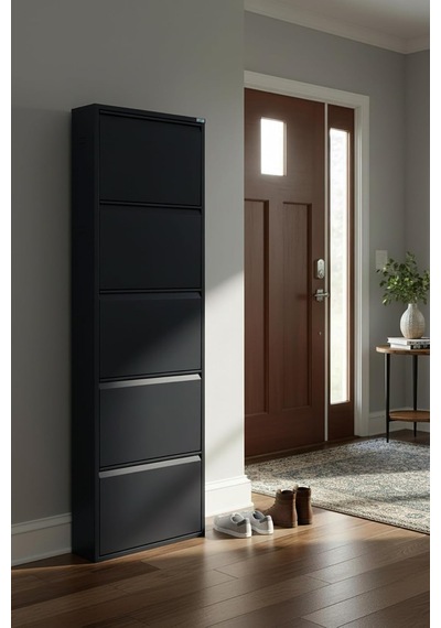 Metal Ayakkabılık 5'li Model Siyah, Lc08-msr50-5 Çok Renkli
