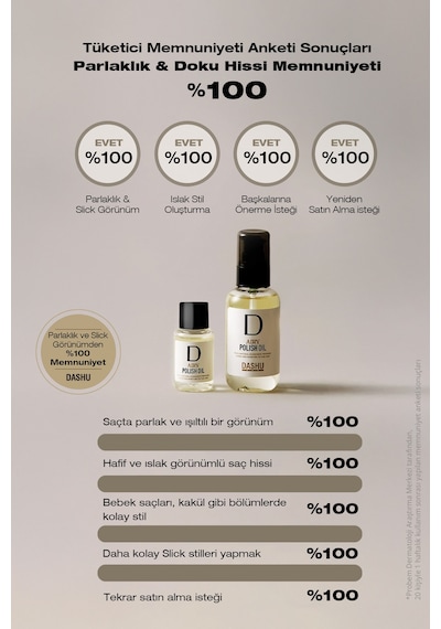 Dashu Pro Airy Polish Oil Saça Parlak Ve Islak Bir Görünüm Sunan Bitkisel Özler İçeren Saç Yağı 30 ML