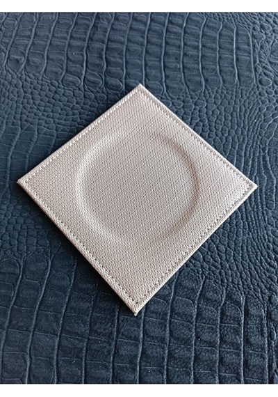 Kare Bardak Altlığı Suni Deri Bardak Altı 1 Adet Kahverengi Çok Renkli
