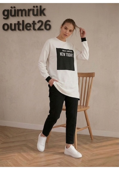 Basicpark Kadın Sweatshırt Beyaz